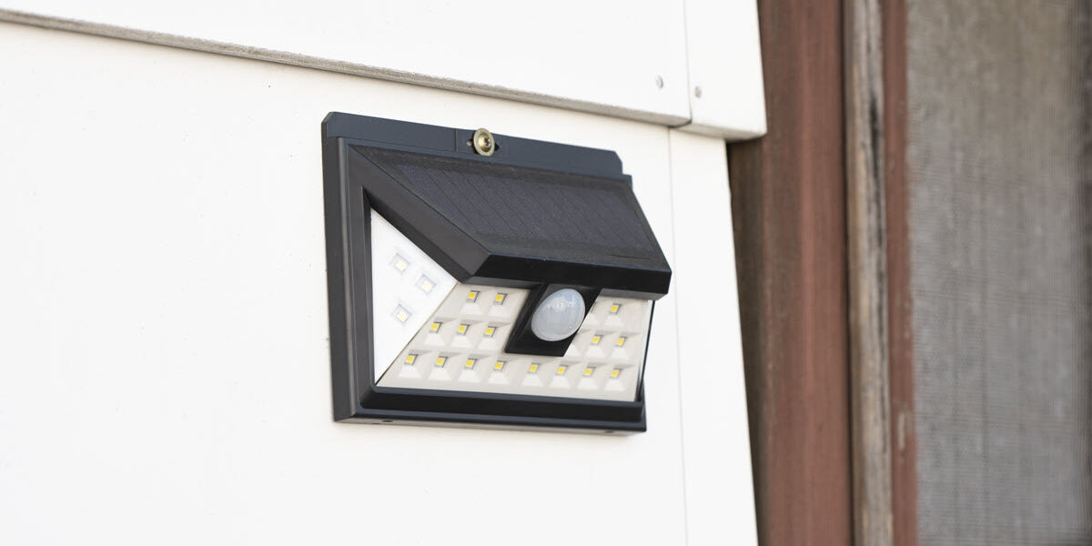 Solar LED lighting at entrance of Perth property.