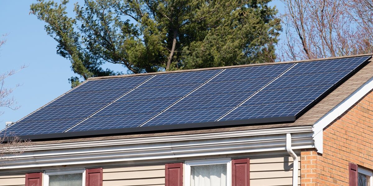 Solar panels installed on a roof.